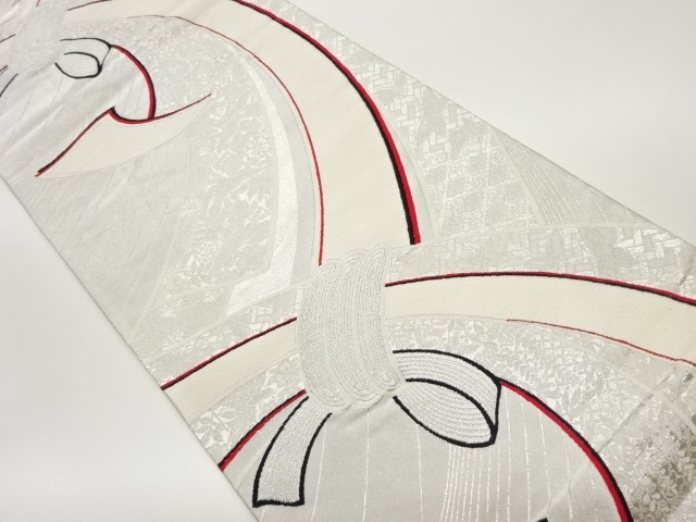 JAPANESE FUKURO OBI / WOVEN FLORAL PLANTS